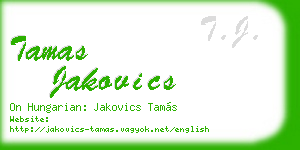 tamas jakovics business card